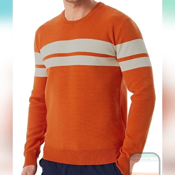 Lello Men's Organic Cotton Ottoman Stitch Midweight Crewneck Sweater - Picture 8 of 8